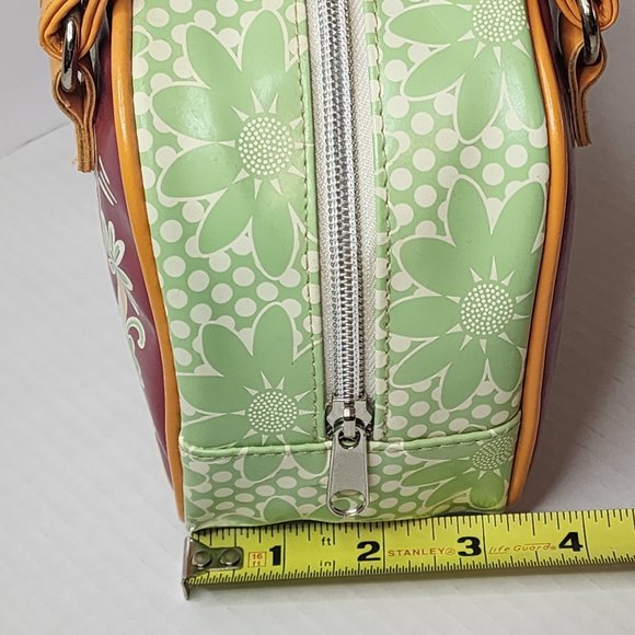 VINTAGE MINI TOTE BAG "DIRTY GIRL" GREEN AND ORANGE - Picture 7 of 8